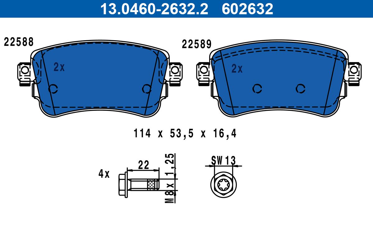 ATE 13.0460-2632.2 - Bremsbelagsatz, Scheibenbremse