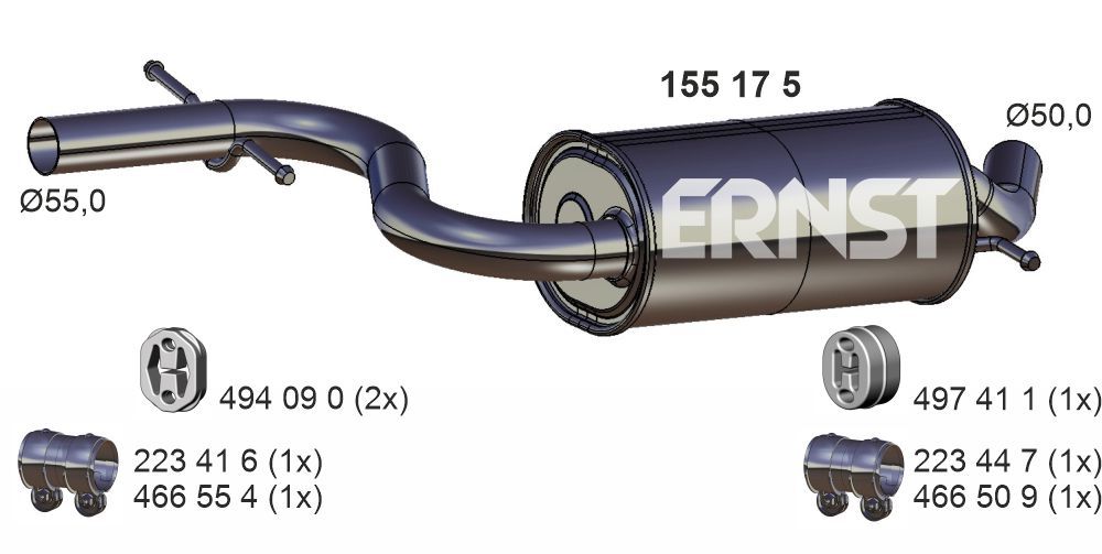 ERNST 155175 - Mittelschalld&auml;mpfer