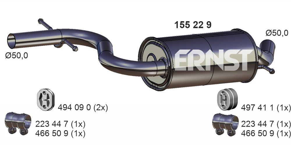 ERNST 155229 - Mittelschalld&auml;mpfer