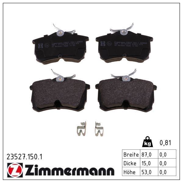 ZIMMERMANN 23527.150.1 - Bremsbelagsatz, Scheibenbremse