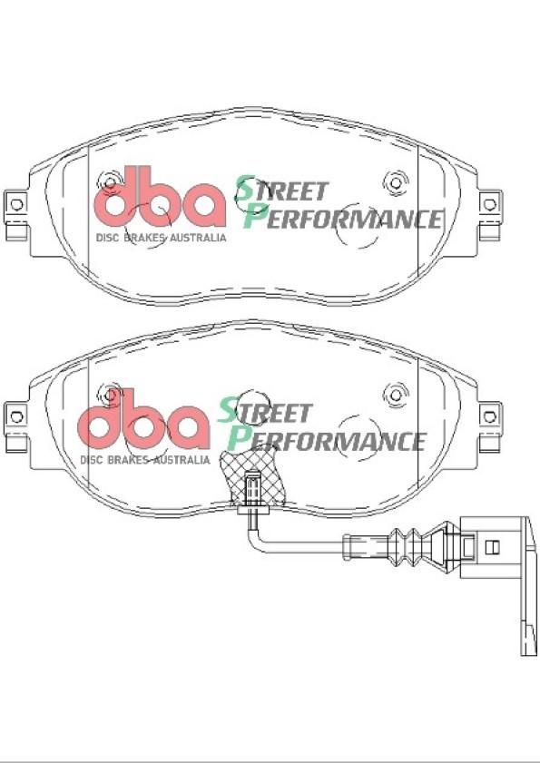 DBA SS STREET SERIES BRAKE PADS [ Golf VII, SKODA RS MY16 F ](suits wear sensor DBAWS1120 ) - TecDoc Only