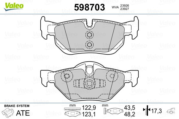 Brake Pad Set, disc brake 598703