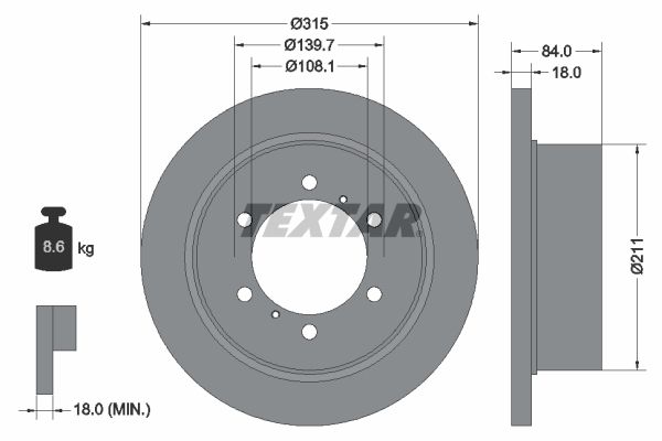 TEXTAR 92093100 - Bremsscheibe