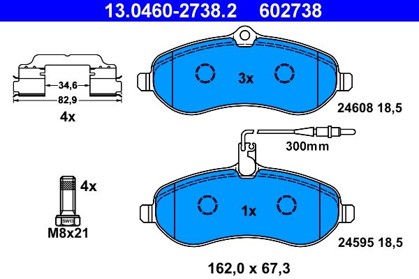 Brake Pad Set, disc brake 13.0460-2738.2