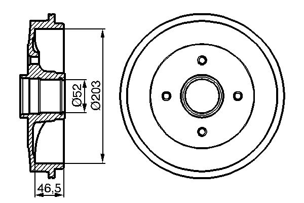 BOSCH 0 986 477 124 Brake Drum