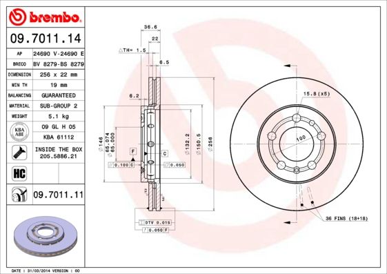 Brake Disc 09.7011.11