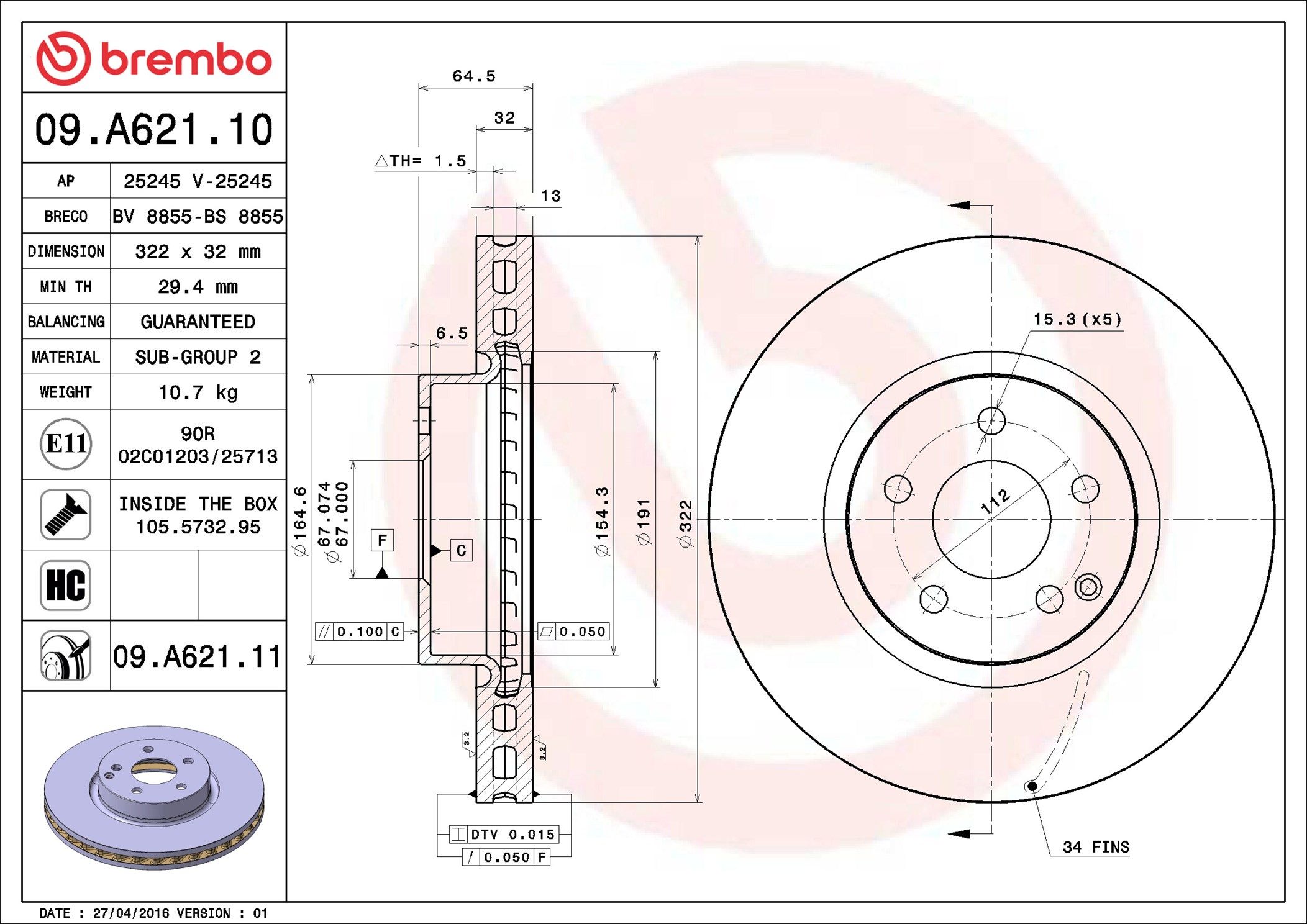 MERCEDES BENZ C300 11-14 (FRT) - TecDoc 2
