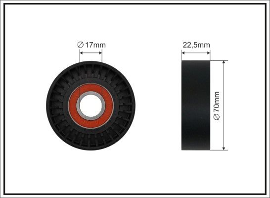 Tensioner Pulley, V-ribbed belt 500065