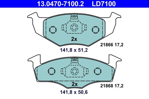 Brake Pad Set, disc brake 13.0470-7100.2