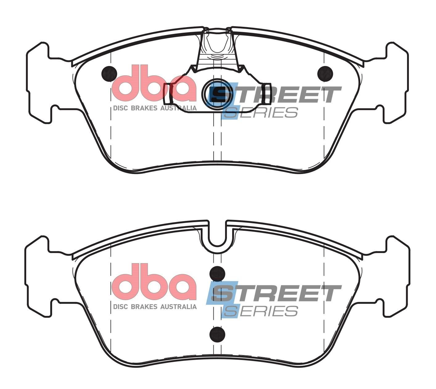 DBA SS STREET SERIES BRAKE PADS [ BMW 1997-2014 F ] (Wear Sensor DBAWS1000)(suits wear sensor DBAWS1004 ) - TecDoc Only