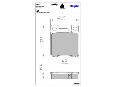 DELPHI LP841 - Bremsbelagsatz, Scheibenbremse