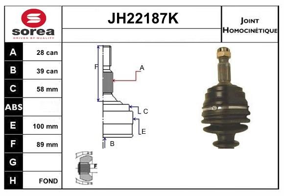 KIT CV JOINT AVEC KR085 - 605