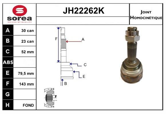 KIT CV JOINT AVEC KR043 - 1600