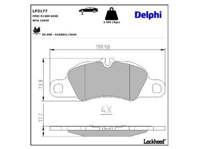 DELPHI LP3177 - Bremsbelagsatz, Scheibenbremse