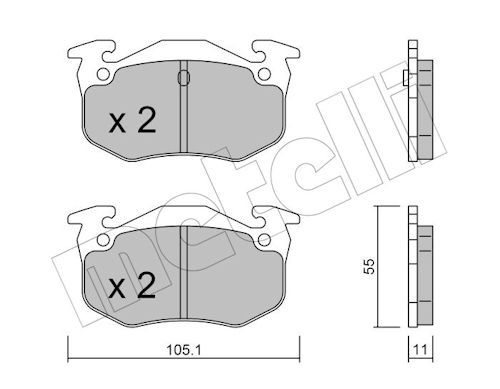 METELLI 22-0038-0 - Bremsbelagsatz, Scheibenbremse