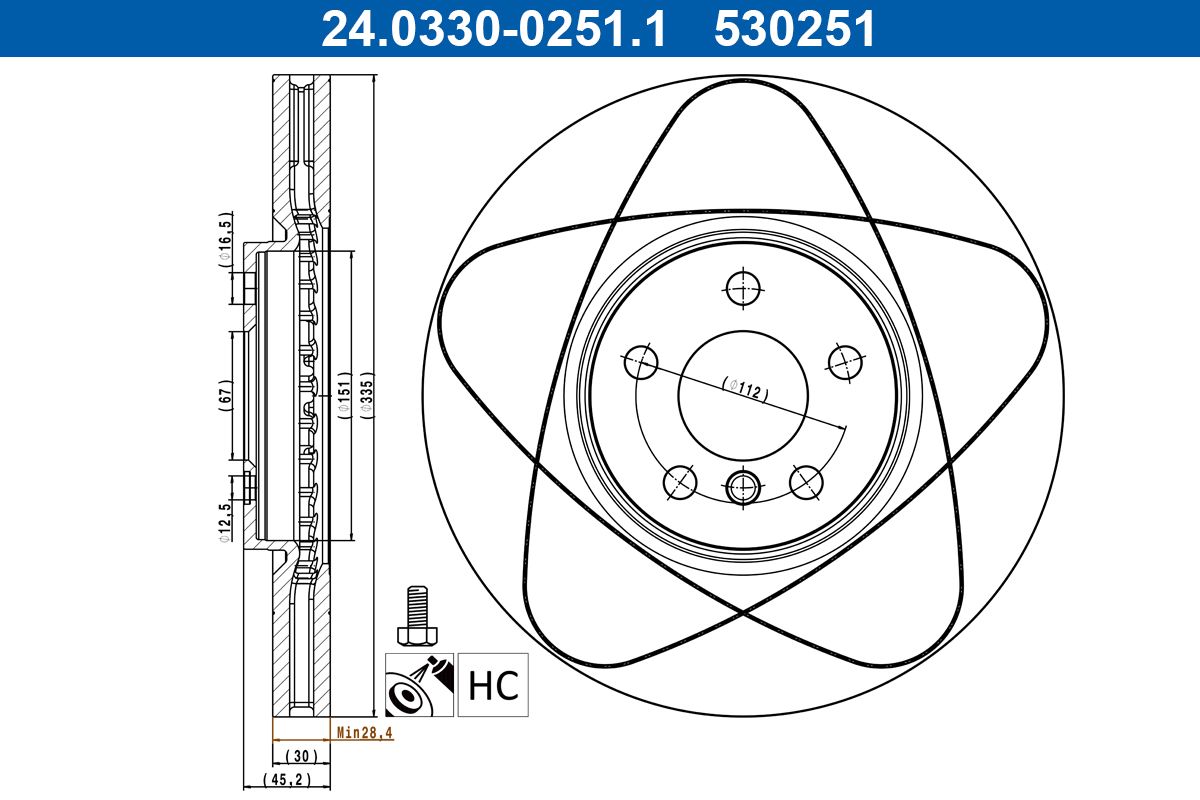 24.0330-0251.1 ATE PowerDisc féktárcsa