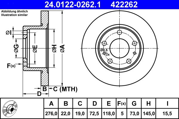 Brake Disc 24.0122-0262.1