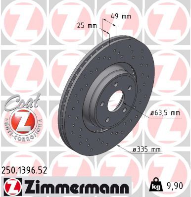 Zimmermann 250.1396.52 Bremsscheibe