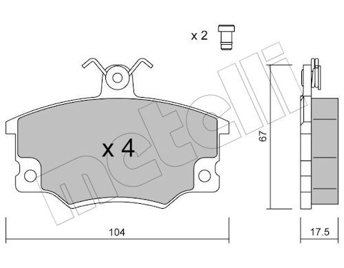 METELLI 22-0030-1 - Bremsbelagsatz, Scheibenbremse