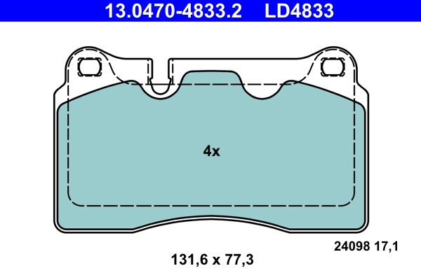 Brake Pad Set, disc brake 13.0470-4833.2