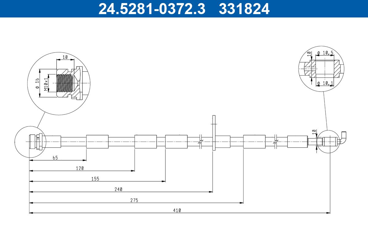 ATE 24.5281-0372.3 Brake Hose