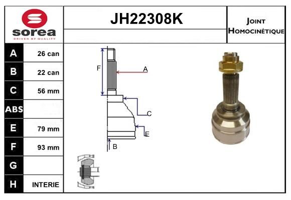 KIT CV JOINT AVEC KR067 - KIA SEPHI