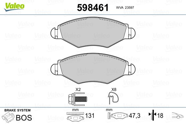 Brake Pad Set, disc brake 598461