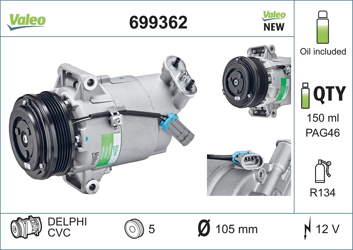 VALEO 699362 Compressor, air conditioning