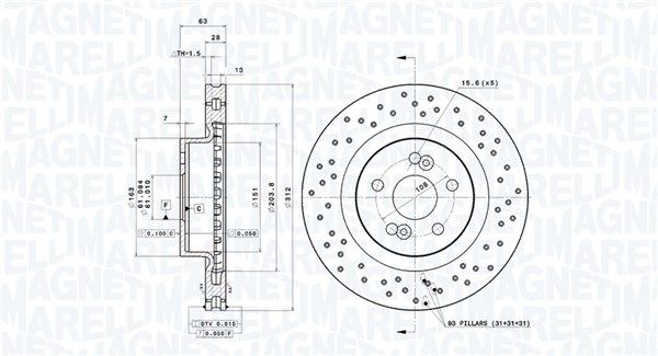 360406218402 MAGNETI MARELLI féktárcsa