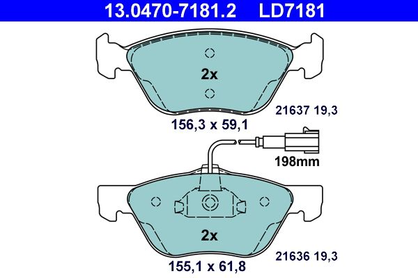 Brake Pad Set, disc brake 13.0470-7181.2