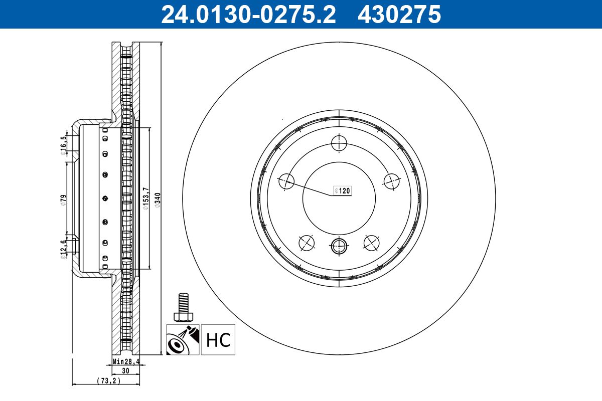 ATE 24.0130-0275.2 - Bremsscheibe