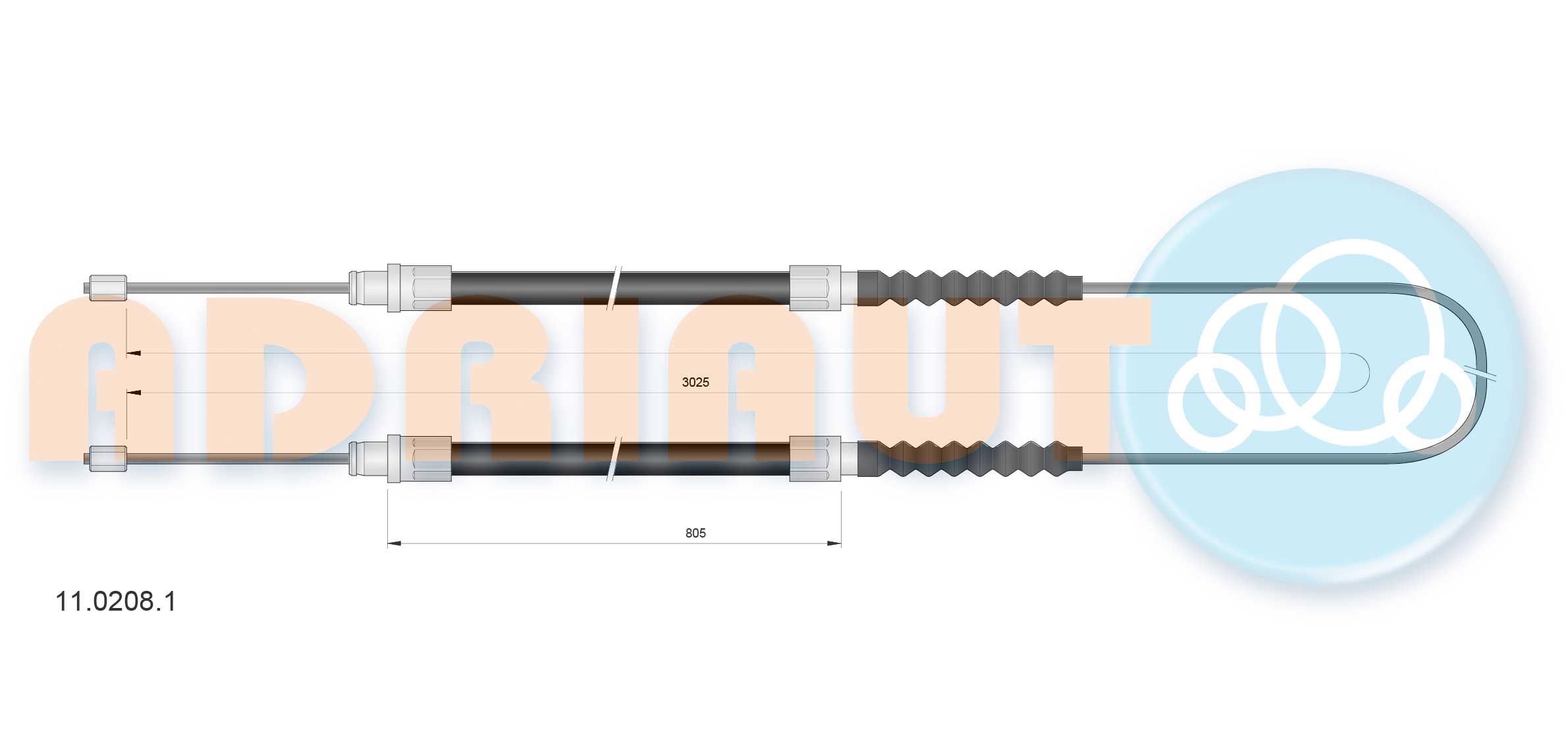 Cable Pull, parking brake 11.0208.1