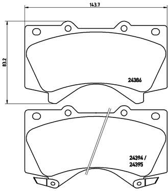 Brake Pad Set, disc brake P 83 107