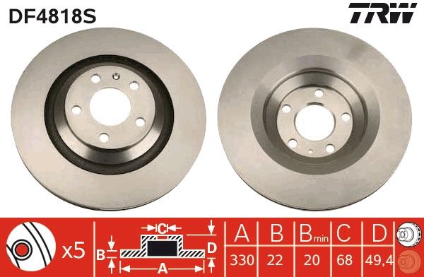 TRW BRAKE DISC - TecDoc 1