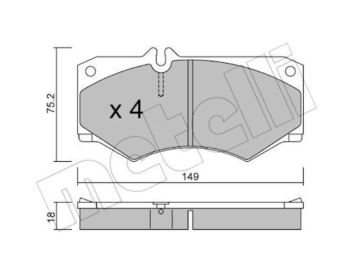 METELLI 22-0014-0 - Bremsbelagsatz, Scheibenbremse