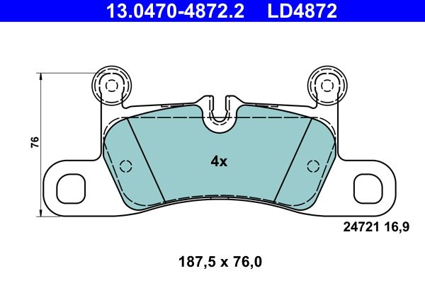 Brake Pad Set, disc brake 13.0470-4872.2