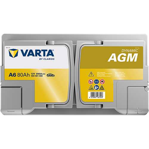 VARTA Dynamic AGM A6 | 12V 80Ah 800A | Start-Stopp Autobatterie