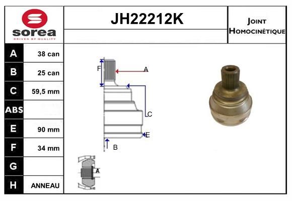 KIT CV JOINT AVEC KR053 - 100-100AV