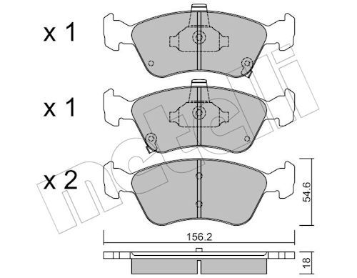 METELLI 22-0287-0 - Bremsbelagsatz, Scheibenbremse