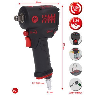 1/2" miniMONSTER Hochleistungs-Druckluft-Schlagschrauber 1.390 Nm