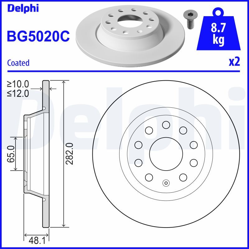 DELPHI BG5020C - Bremsscheibe