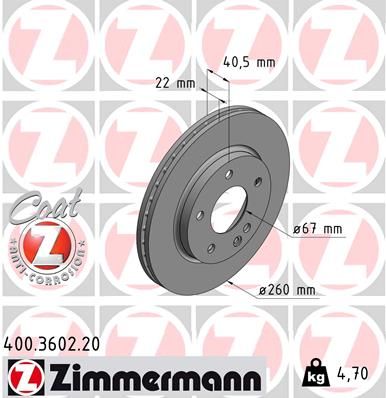 400.3602.20 ZIMMERMANN COAT Z féktárcsa
