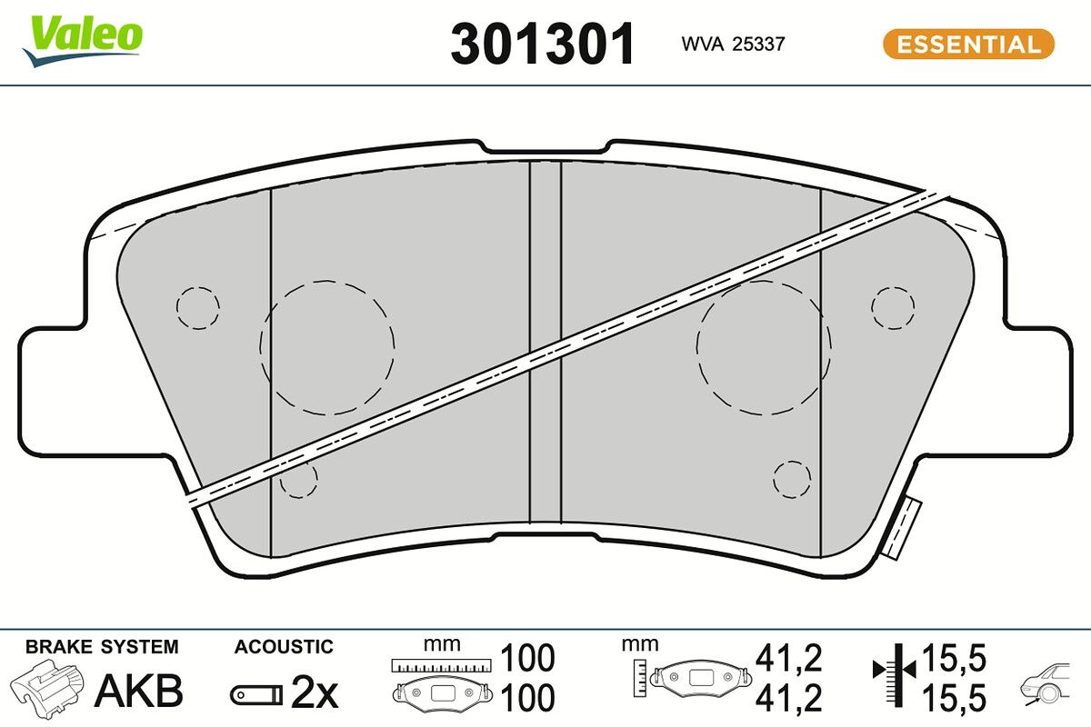 VALEO 301301 - Bremsbelagsatz, Scheibenbremse