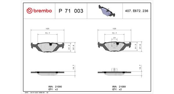 Bremsbelagsatz, Scheibenbremse