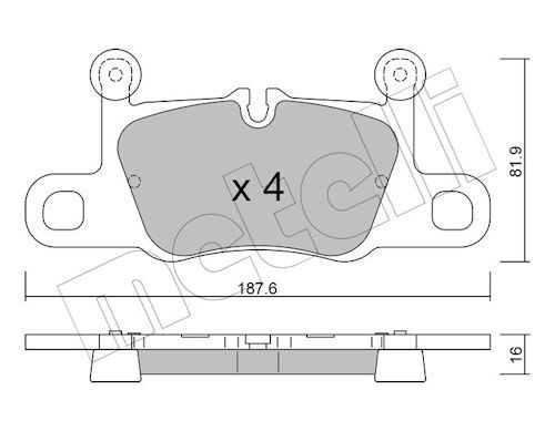 METELLI 22-1258-0 - Bremsbelagsatz, Scheibenbremse