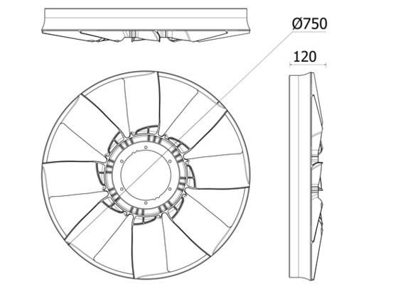 Núcleo del ventilador, refrigeración del motor