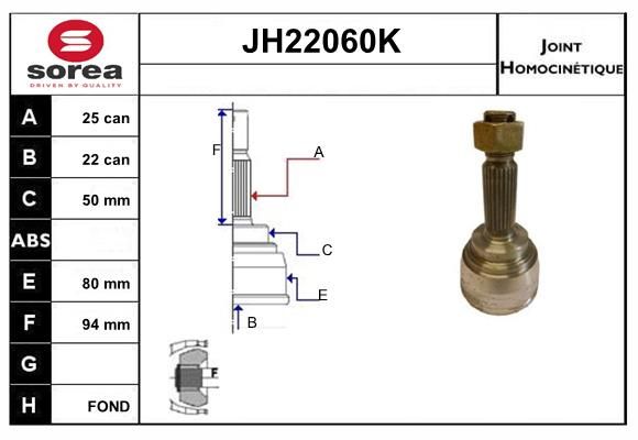 KIT CV JOINT AVEC KR006 - COLT