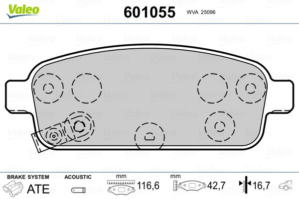 Brake Pad Set, disc brake 601055