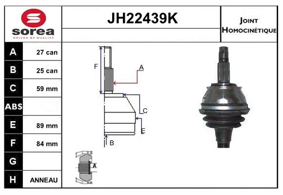 KIT CV JOINT AVEC KR084 - ALFA 166