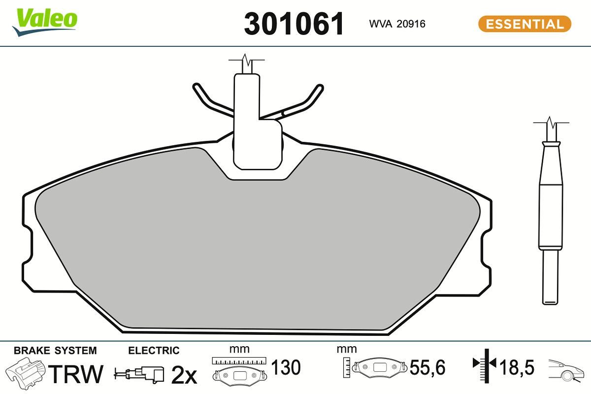 VALEO 301061 - Bremsbelagsatz, Scheibenbremse